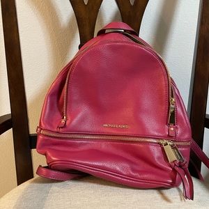 Pink Michael Korse Backpack Purse